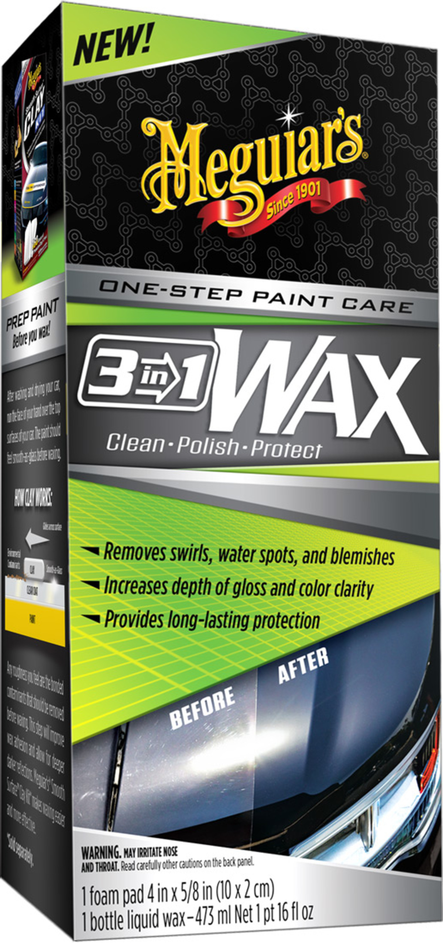 Meguiars G191016EU One-Step Paint Care 3 In 1 Wax Clean Autowachs Politur 473ml